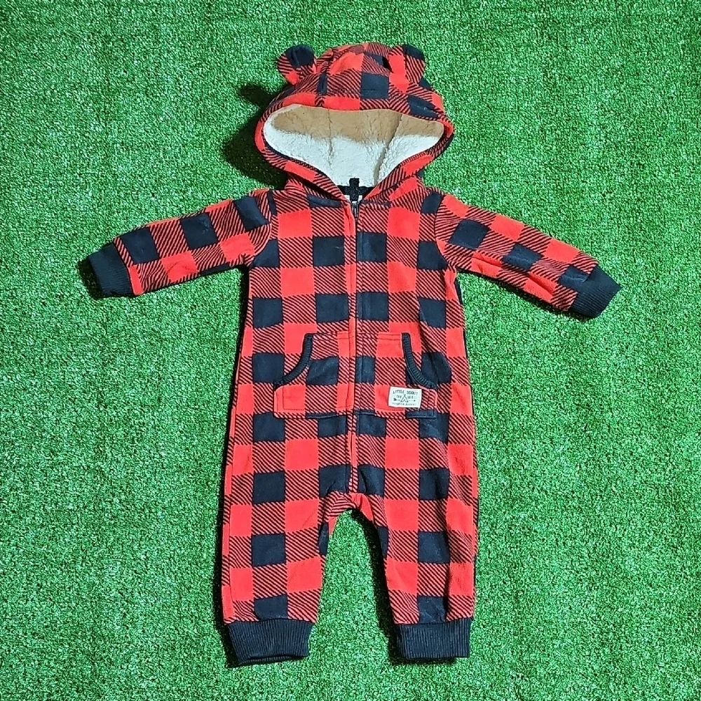 Carter's Red and Black Plaid One Piece